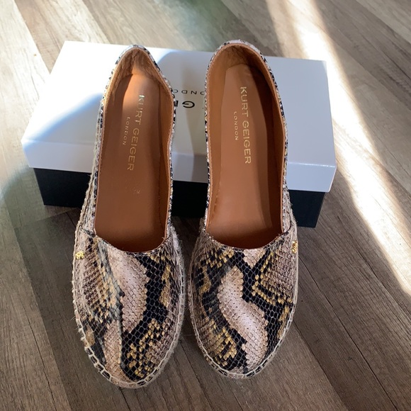 Kurt Geiger Morella LeatherSnake Print Espadrilles - Picture 5 of 8